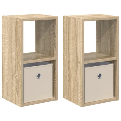 Bedside Table with Drawer 2 pcs Sonoma Oak 25.5 x 22 x 49.5 cm
