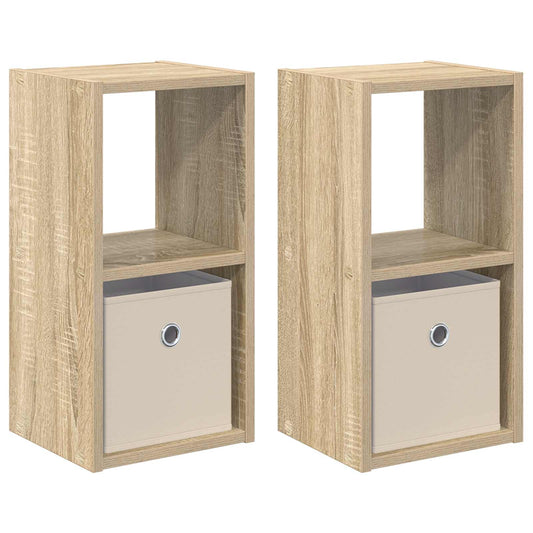 Bedside Table with Drawer 2 pcs Sonoma Oak 25.5 x 22 x 49.5 cm