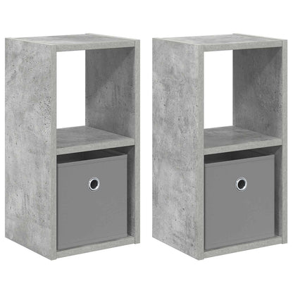 Bedside Table 2 pcs Concrete Grey 25.5 x 22 x 49.5 cm