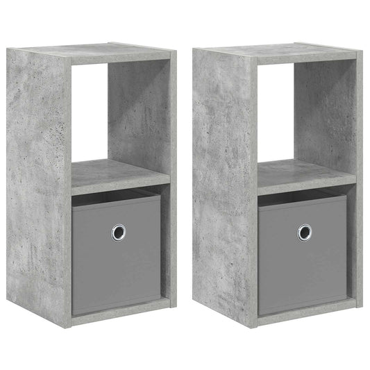 Bedside Table 2 pcs Concrete Grey 25.5 x 22 x 49.5 cm