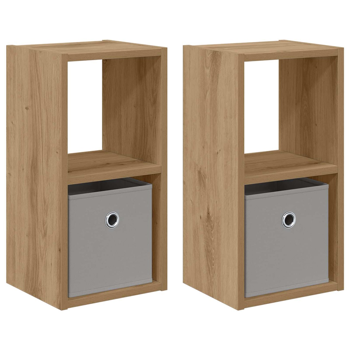 Bedside Table with Drawer 2 pcs Artisan Oak 25.5 x 22 x 49.5 cm