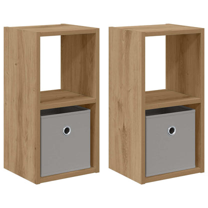 Bedside Table with Drawer 2 pcs Artisan Oak 25.5 x 22 x 49.5 cm