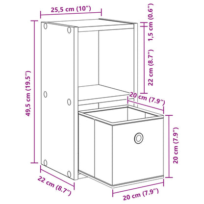 Bedside Table with Drawer 2 pcs Artisan Oak 25.5 x 22 x 49.5 cm