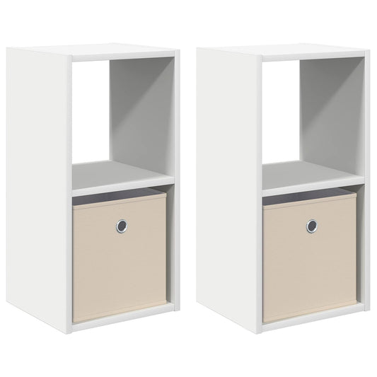 Bedside Table 2 pcs White 30.5 x 27 x 59.5 cm Engineered Wood