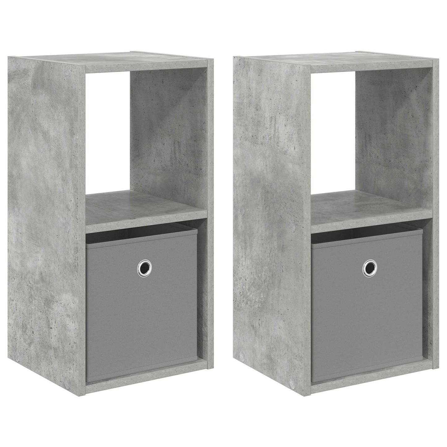 Bedside Table 2 pcs Concrete Grey 30.5 x 27 x 59.5 cm