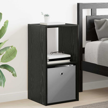 Bedside Table 2 pcs Black Oak 35 x 32 x 68.5 cm Engineered Wood