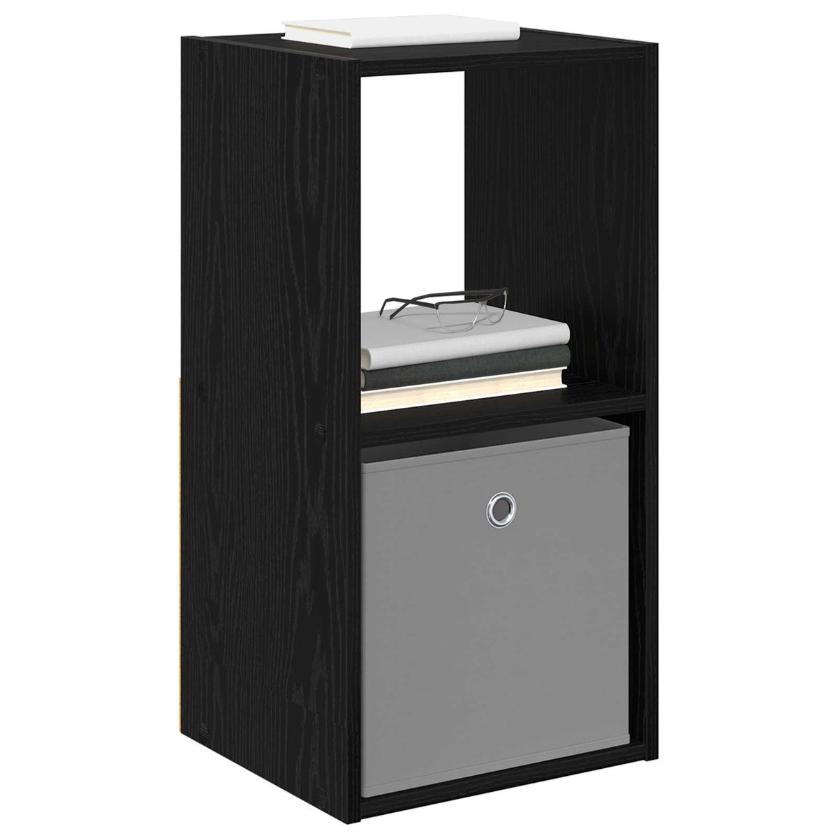 Bedside Table 2 pcs Black Oak 35 x 32 x 68.5 cm Engineered Wood