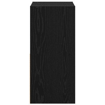 Bedside Table 2 pcs Black Oak 35 x 32 x 68.5 cm Engineered Wood
