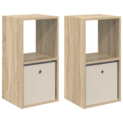Bedside Table with Drawer 2 pcs Sonoma Oak 35 x 32 x 68.5 cm