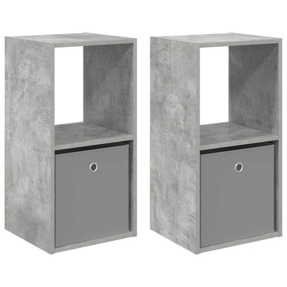 Bedside Table with Drawer 2 pcs Concrete Grey 35 x 32 x 68.5 cm