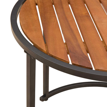 Coffee Table Set 2 pcs Natural and Black 55 x 55 x 45 cm