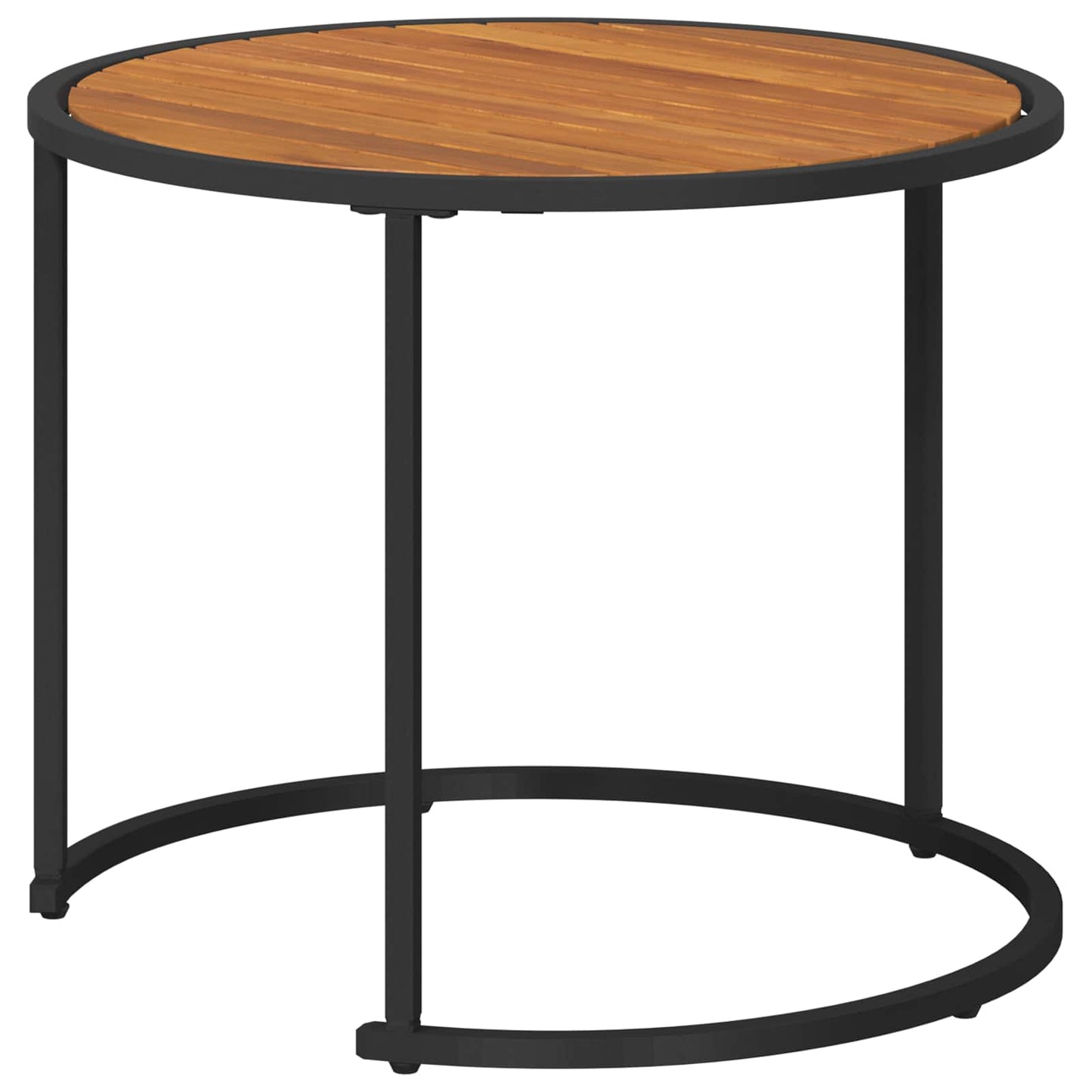 Coffee Table Set 2 pcs Natural and Black 55 x 55 x 45 cm