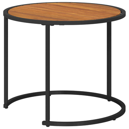 Coffee Table Set 2 pcs Natural and Black 55 x 55 x 45 cm