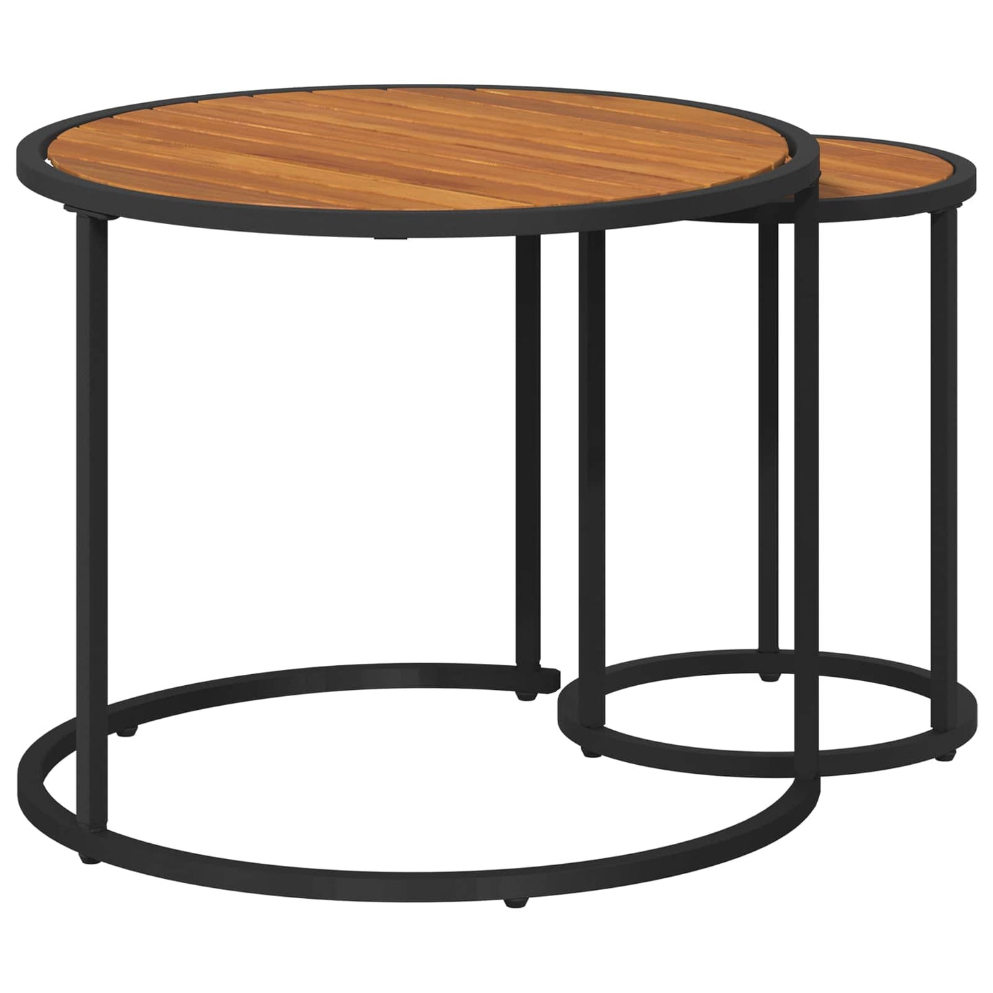Coffee Table Set 2 pcs Natural and Black 55 x 55 x 45 cm