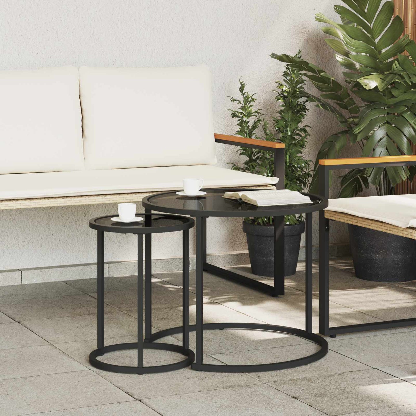 Coffee Table Set 2 pcs 55 x 55 x 45 cm steel
