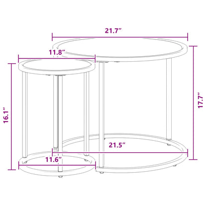 Coffee Table Set 2 pcs 55 x 55 x 45 cm steel