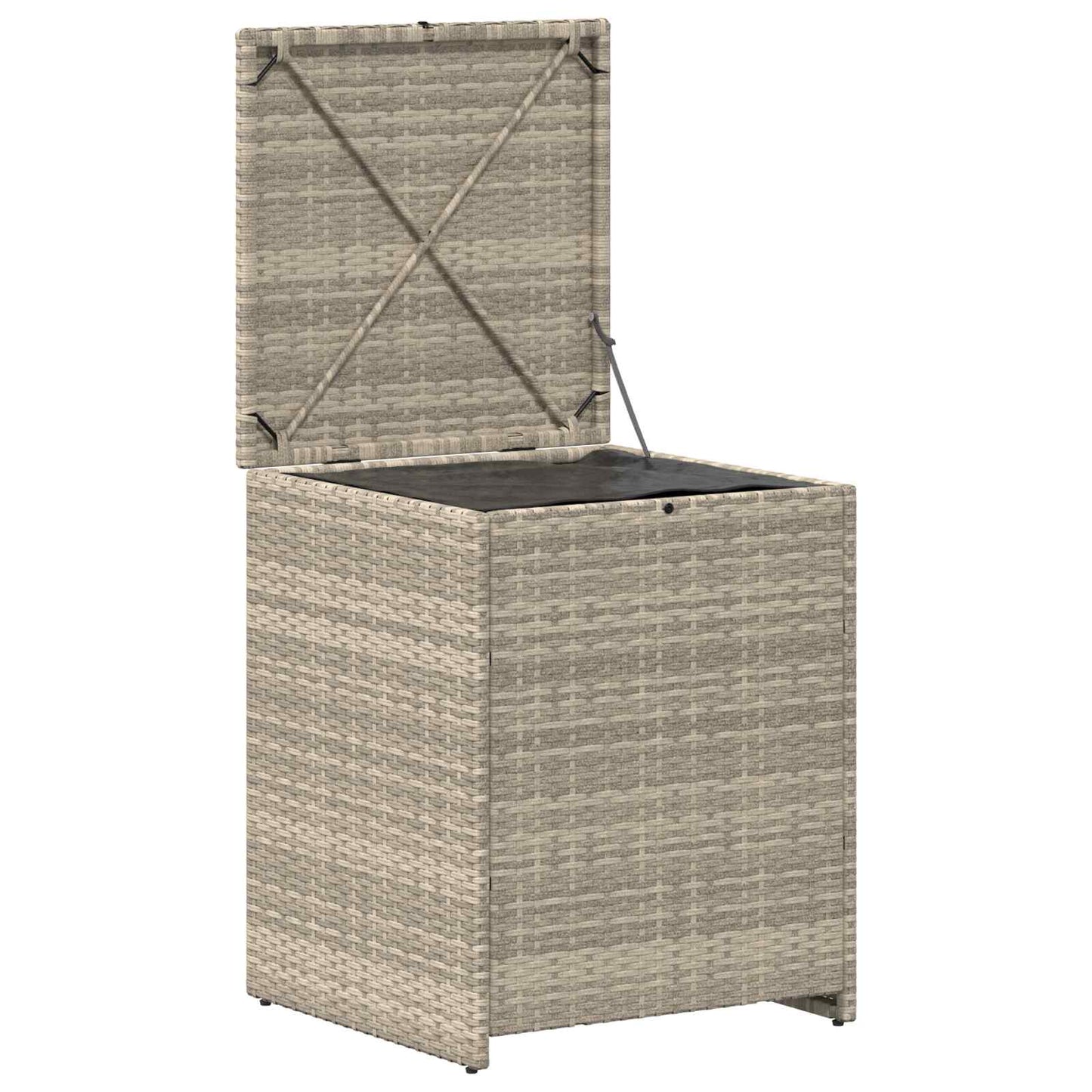 Cushion Box Light Grey 55 x 55 x 69 cm Poly Rattan
