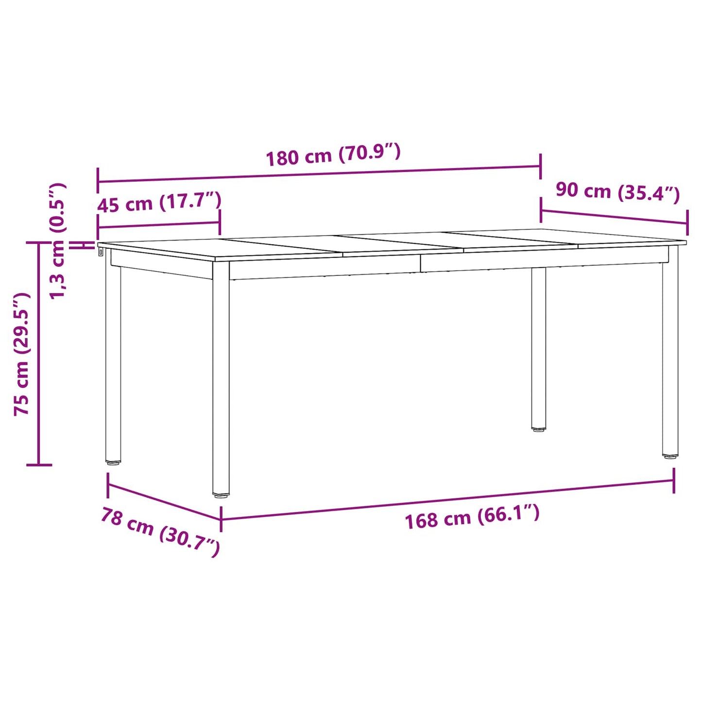 Dining Tables 2 pcs 180 x 90 x 75 cm Engineered Wood