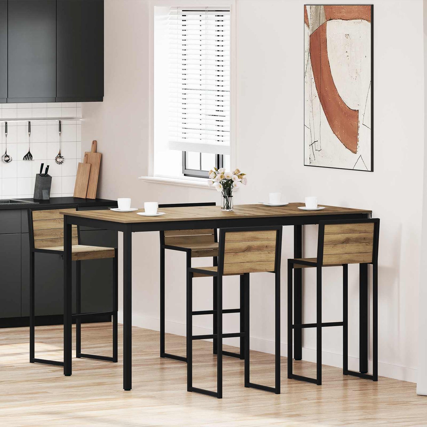 Standing Bar Table Engineered Wood
