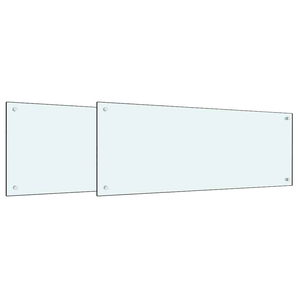 Kitchen Backsplash 2 pcs White 100 x 40 cm Tempered Glass