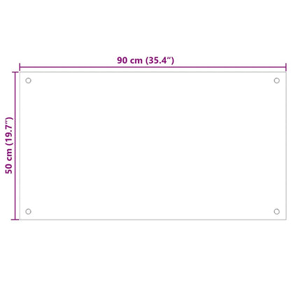 Kitchen Backsplash 2 pcs Transparent 90 x 50 cm Tempered Glass