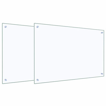 Kitchen Backsplash 2 pcs Transparent 90 x 60 cm Tempered Glass