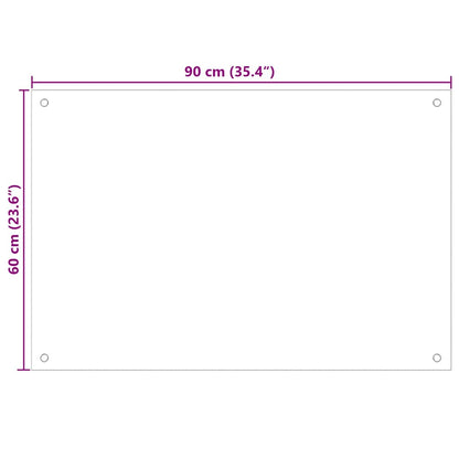 Kitchen Backsplash 2 pcs Transparent 90 x 60 cm Tempered Glass