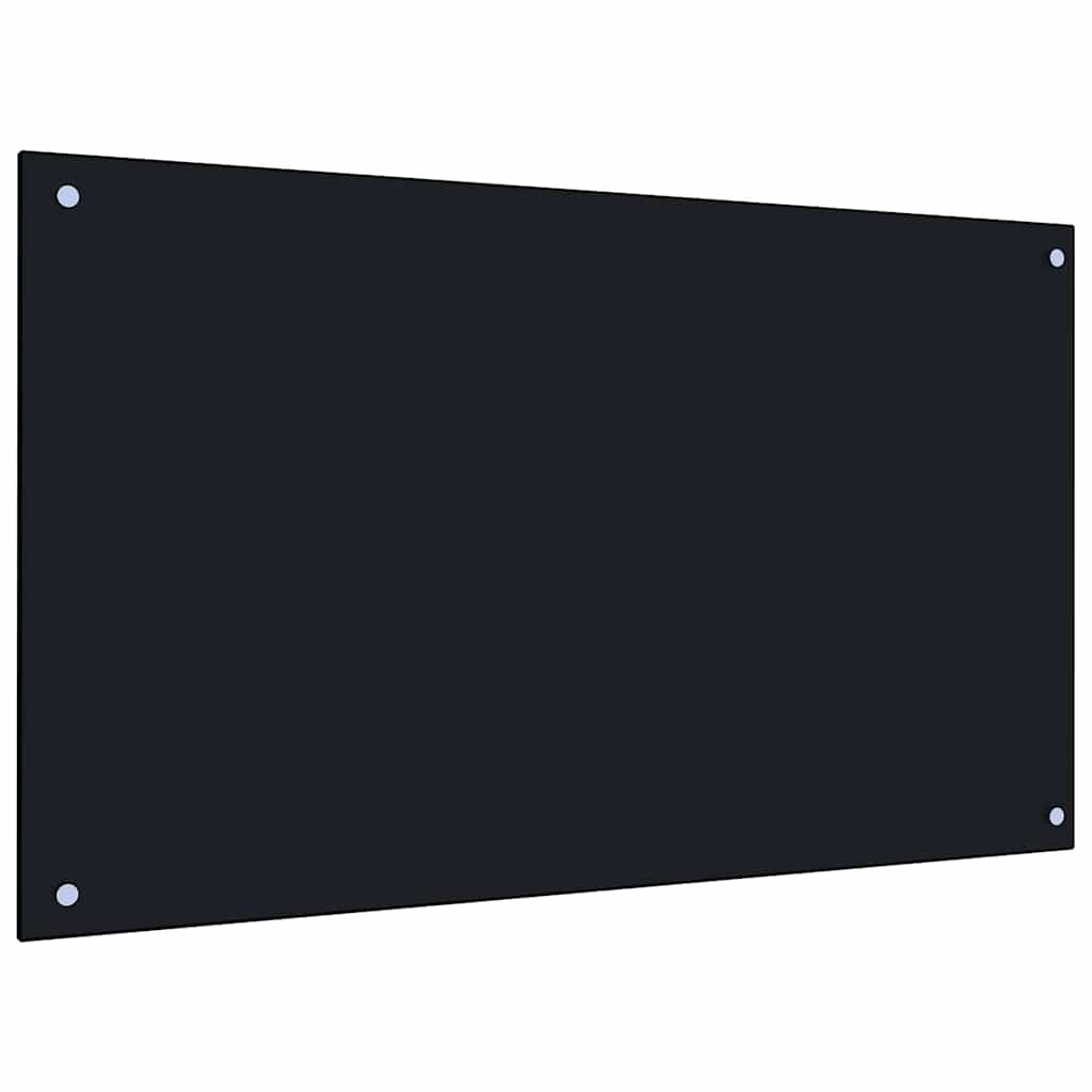 Kitchen Backsplash 2 pcs Black 100 x 60 cm Tempered Glass