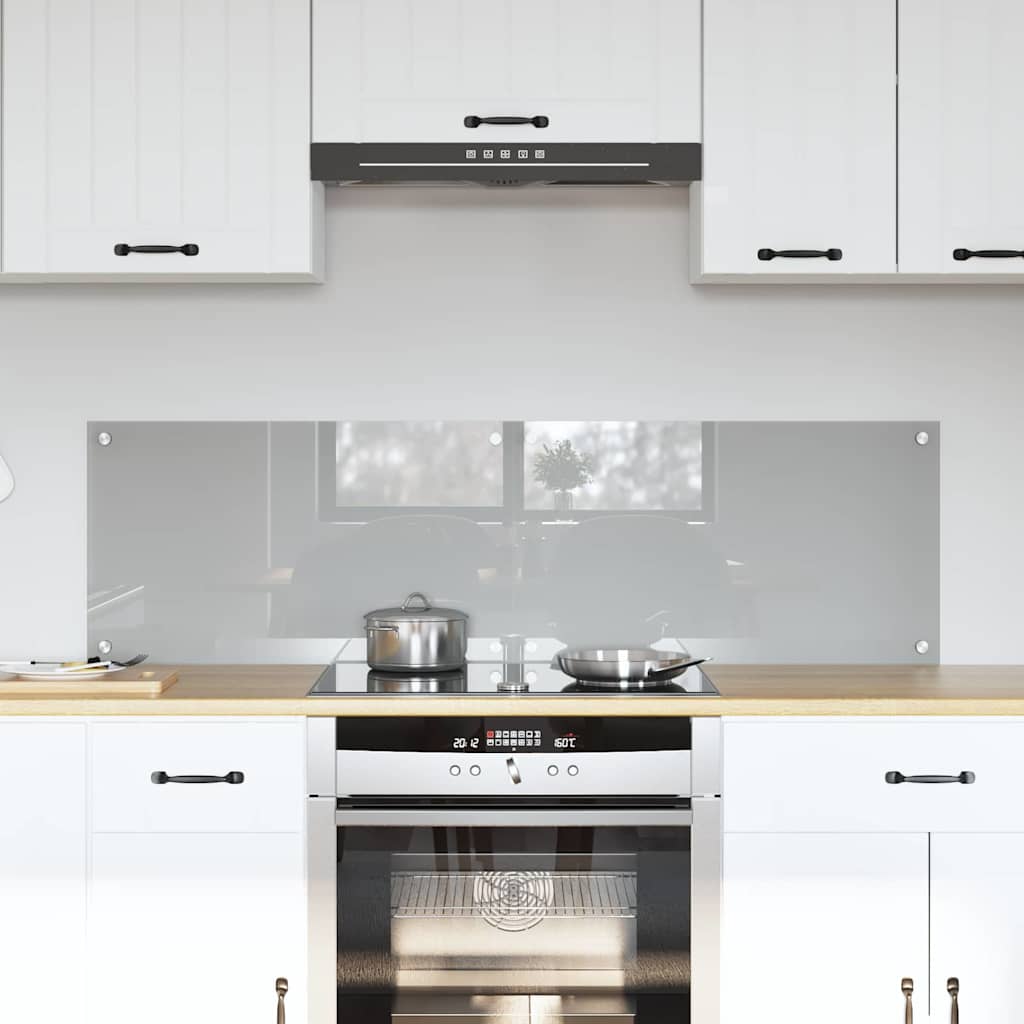 Kitchen Backsplash 2 pcs Light Grey 70 x 40 cm Tempered Glass