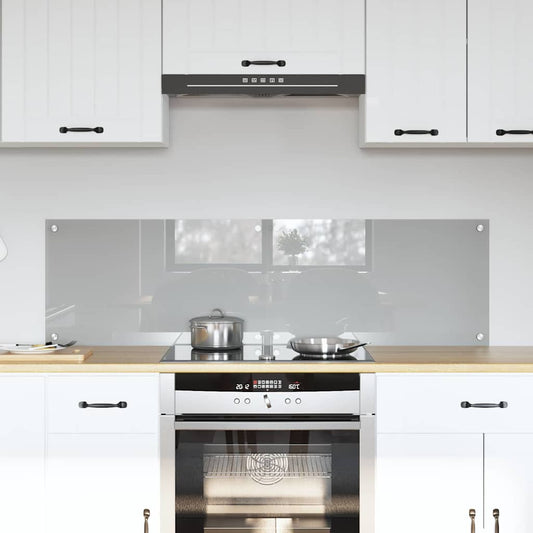 Kitchen Backsplash 2 pcs Light Grey 70 x 40 cm Tempered Glass