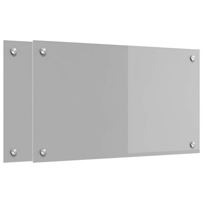 Kitchen Backsplash 2 pcs Light Grey 70 x 40 cm Tempered Glass