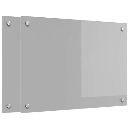 Kitchen Backsplash 2 pcs Light Grey 70 x 50 cm Tempered Glass