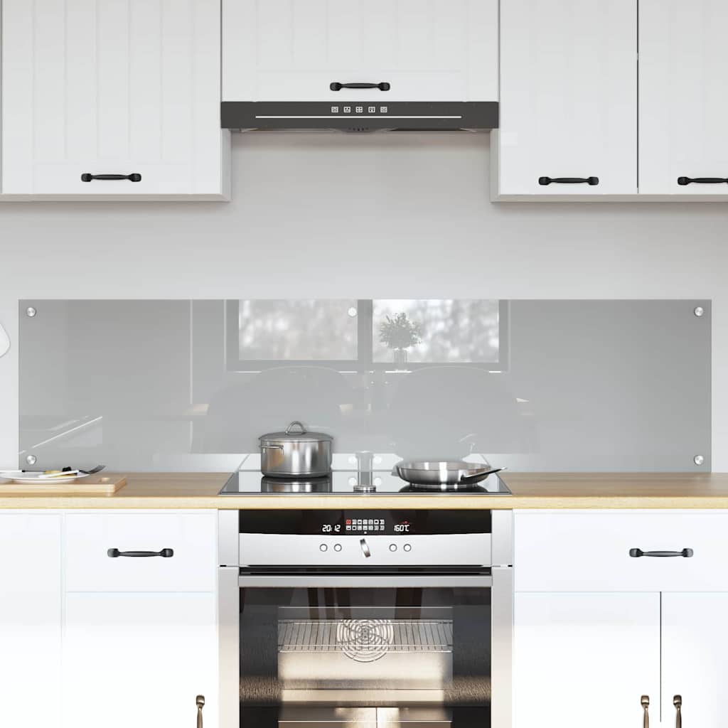 Kitchen Backsplash 2 pcs Light Grey 80 x 40 cm Tempered Glass