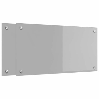 Kitchen Backsplash 2 pcs Light Grey 80 x 40 cm Tempered Glass