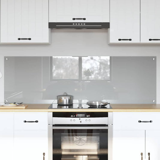 Kitchen Backsplash 2 pcs Light Grey 80 x 50 cm Tempered Glass