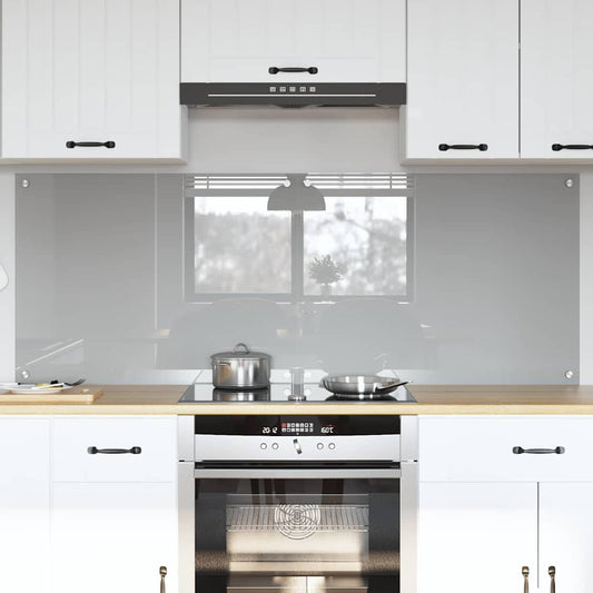 Kitchen Backsplash 2 pcs Light Grey 80 x 60 cm Tempered Glass
