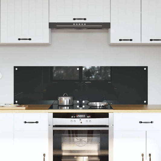 Kitchen Backsplash 2 pcs Dark Grey 70 x 40 cm Tempered Glass