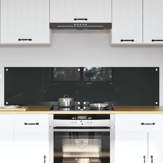 Kitchen Backsplash 2 pcs Dark Grey 80 x 40 cm Tempered Glass