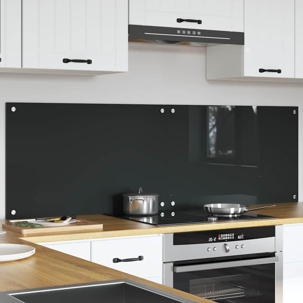 Kitchen Backsplash 2 pcs Dark Grey 80 x 50 cm Tempered Glass