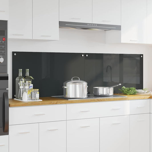 Kitchen Backsplash 2 pcs Dark Grey 90 x 50 cm Tempered Glass