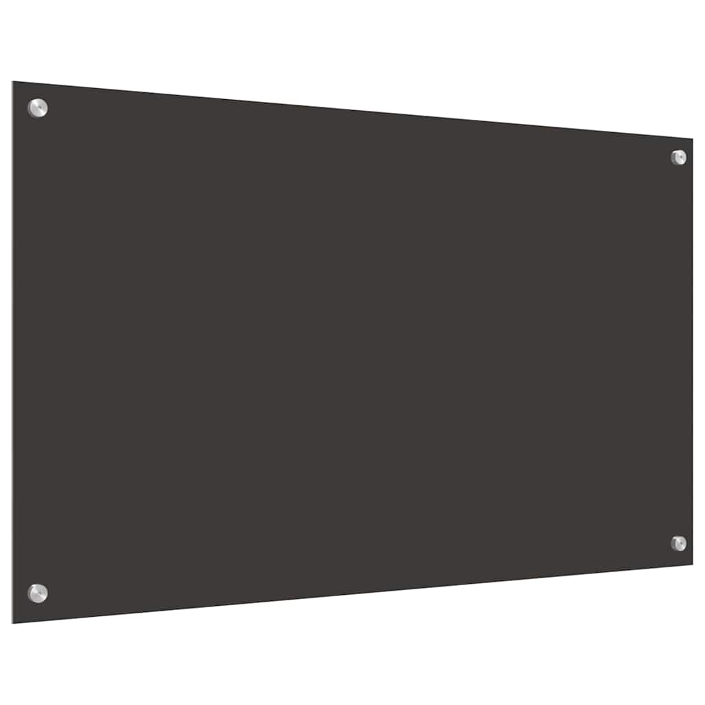 Kitchen Backsplash 2 pcs Dark Grey 100 x 60 cm Tempered Glass