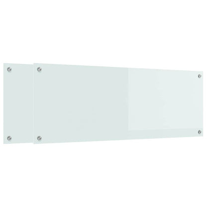 Kitchen Backsplash 2 pcs White 110 x 40 cm Tempered Glass