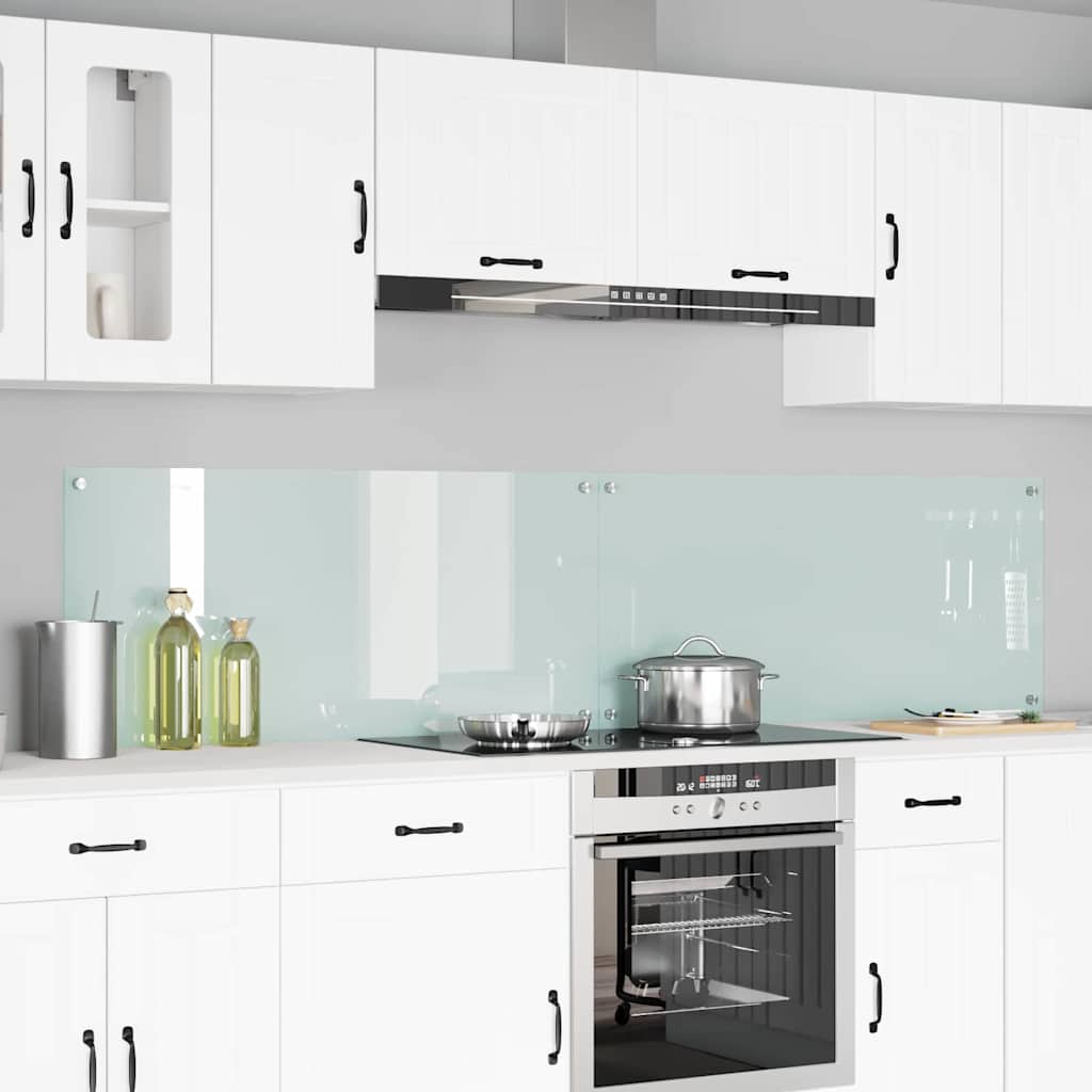 Kitchen Backsplash 2 pcs White 110 x 50 cm Tempered Glass