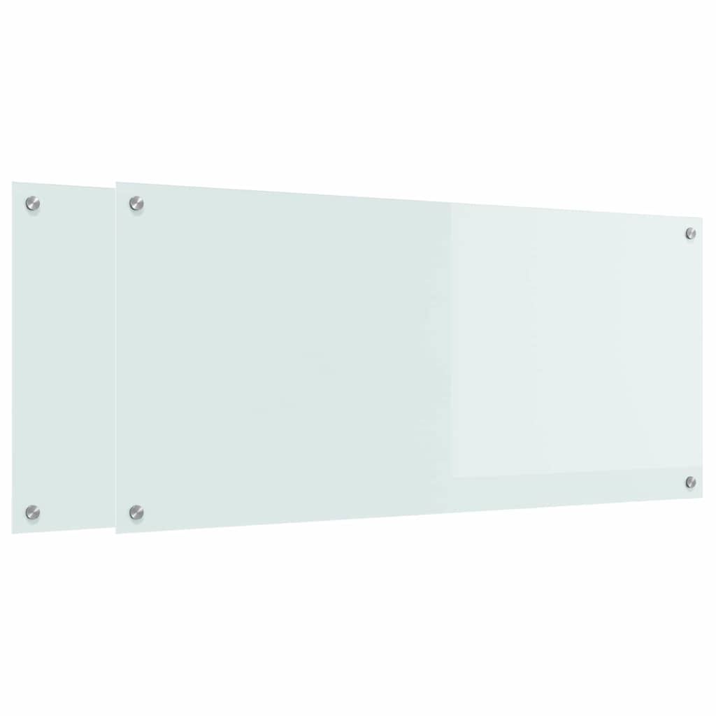 Kitchen Backsplash 2 pcs White 110 x 50 cm Tempered Glass