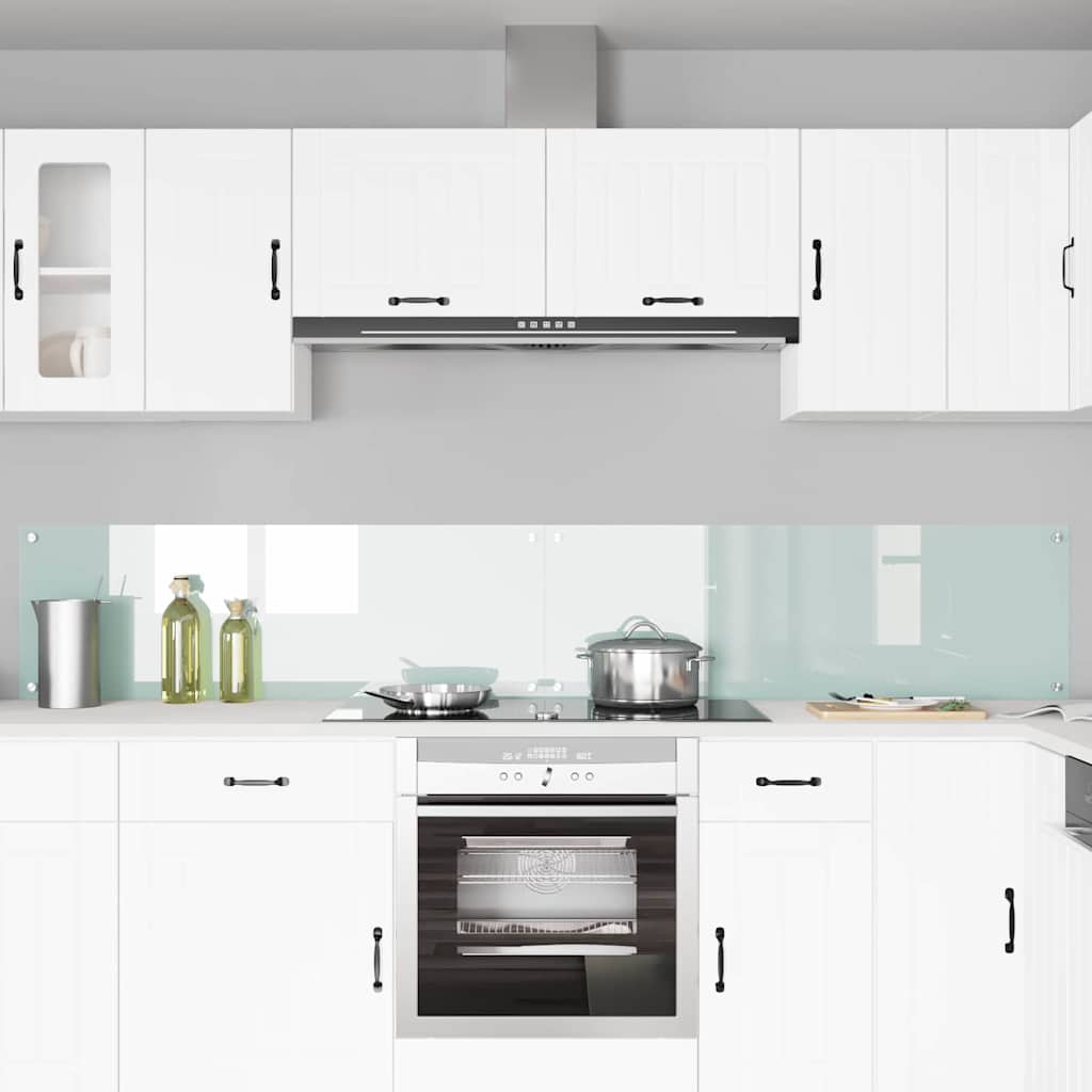 Kitchen Backsplash 2 pcs White 120 x 40 cm Tempered Glass