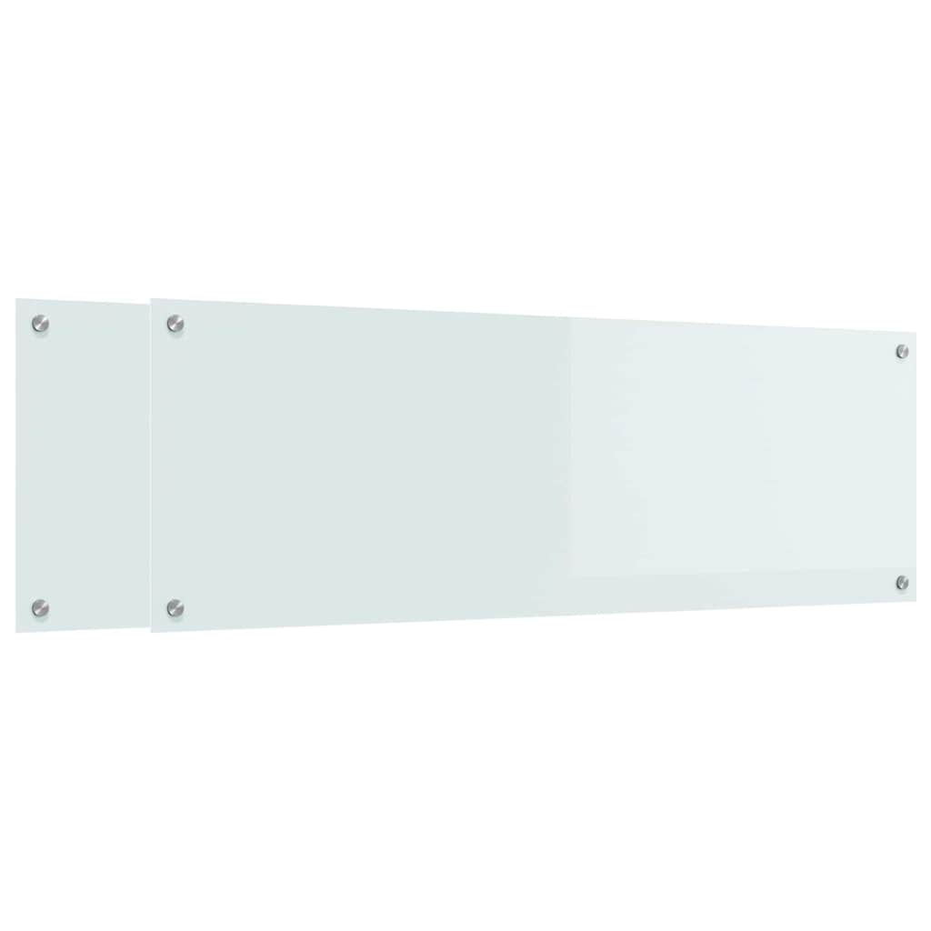 Kitchen Backsplash 2 pcs White 120 x 40 cm Tempered Glass