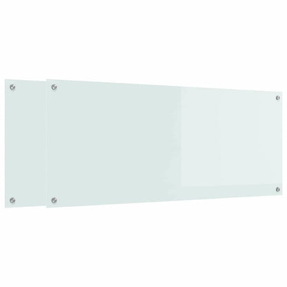 Kitchen Backsplash 2 pcs White 120 x 50 cm Tempered Glass