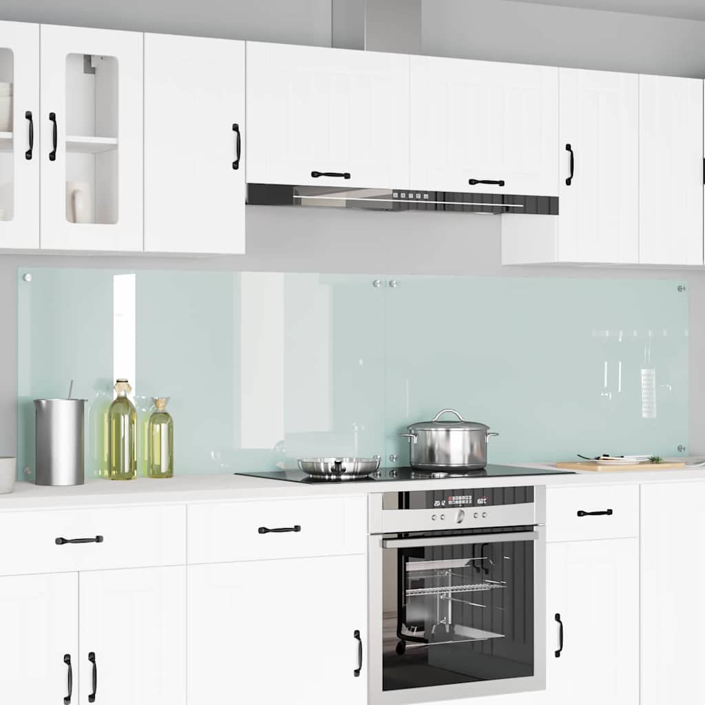 Kitchen Backsplash 2 pcs White 120 x 60 cm Tempered Glass