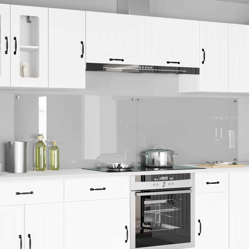 Kitchen Backsplash 2 pcs Transparent 110 x 60 cm Tempered Glass