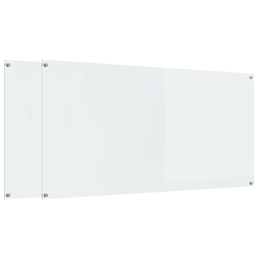 Kitchen Backsplash 2 pcs Transparent 120 x 60 cm Tempered Glass